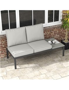 Outsunny 3-Piece Back and Seat Cushion Pillows Replacement, Patio Chair Cushions Set for Indoor Outdoor, Light Grey 84G-396V70LG 2