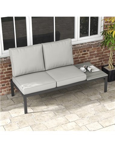 Outsunny 3-Piece Back and Seat Cushion Pillows Replacement, Patio Chair Cushions Set for Indoor Outdoor, Light Grey 84G-396V70LG