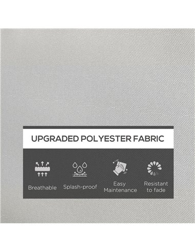 Outsunny 3-Piece Back and Seat Cushion Pillows Replacement, Patio Chair Cushions Set for Indoor Outdoor, Light Grey 84G-396V70LG