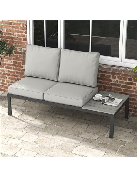 Outsunny 3-Piece Back and Seat Cushion Pillows Replacement, Patio Chair Cushions Set for Indoor Outdoor, Light Grey 84G-396V70LG - pic 64008 | FastDaddyshop