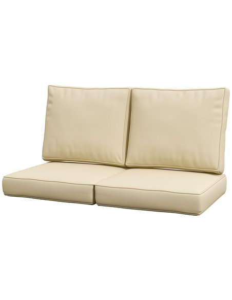 Outsunny Patio Chair Cushions, 3-Piece Back and Seat Cushion Set for Indoor Outdoor Use, Beige 84G-396V70BG - pic 64011 | FastDaddyshop