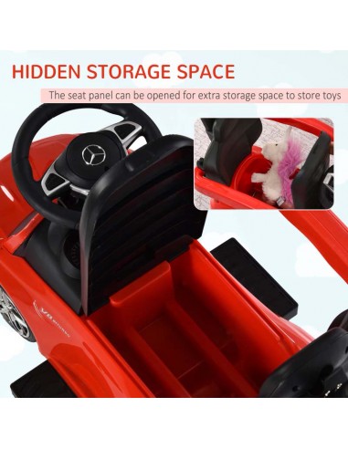 Homcom Toddlers Push Along Car Licensed PP Mercedes-Benz Red