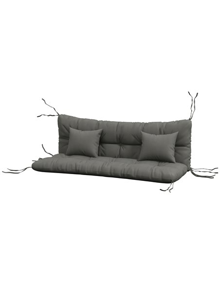 Outsunny 4-Piece Back and Seat Cushion Replacement with 2 Pillows, Patio Chair Cushions Set with Ties, Light Grey 84G-356V70LG - pic 64029 | FastDaddyshop