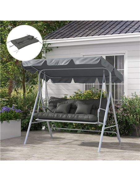 Outsunny 4-Piece Back and Seat Cushion Replacement with 2 Pillows, Patio Chair Cushions Set with Ties, Light Grey 84G-356V70LG - pic 64030 | FastDaddyshop