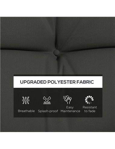 Outsunny 4-Piece Back and Seat Cushion Replacement with 2 Pillows, Patio Chair Cushions Set with Ties, Light Grey 84G-356V70LG