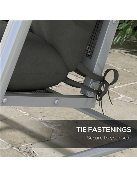 Outsunny 4-Piece Back and Seat Cushion Replacement with 2 Pillows, Patio Chair Cushions Set with Ties, Light Grey 84G-356V70LG - pic 64033 | FastDaddyshop