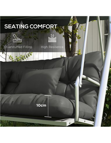 Outsunny 4-Piece Back and Seat Cushion Replacement with 2 Pillows, Patio Chair Cushions Set with Ties, Light Grey 84G-356V70LG