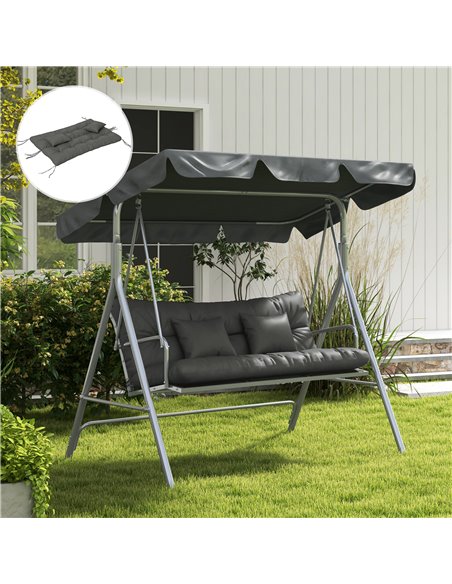 Outsunny 4-Piece Back and Seat Cushion Replacement with 2 Pillows, Patio Chair Cushions Set with Ties, Light Grey 84G-356V70LG - pic 64035 | FastDaddyshop