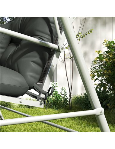 Outsunny 4-Piece Back and Seat Cushion Replacement with 2 Pillows, Patio Chair Cushions Set with Ties, Light Grey 84G-356V70LG
