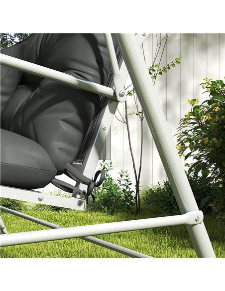 Outsunny 4-Piece Back and Seat Cushion Replacement with 2 Pillows, Patio Chair Cushions Set with Ties, Light Grey 84G-356V70LG - pic 64037 | FastDaddyshop