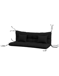 Outsunny Replacement Cushions for Patio Chairs, 4-Piece Back & Seat Cushion Set with Ties and 2 Pillows, Black 84G-356V70BK
