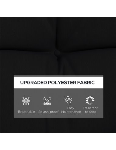 Outsunny Replacement Cushions for Patio Chairs, 4-Piece Back & Seat Cushion Set with Ties and 2 Pillows, Black 84G-356V70BK