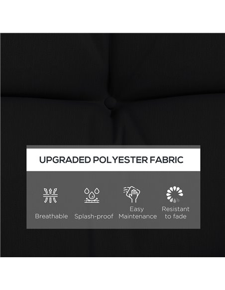 Outsunny Replacement Cushions for Patio Chairs, 4-Piece Back & Seat Cushion Set with Ties and 2 Pillows, Black 84G-356V70BK - pic 64041 | FastDaddyshop