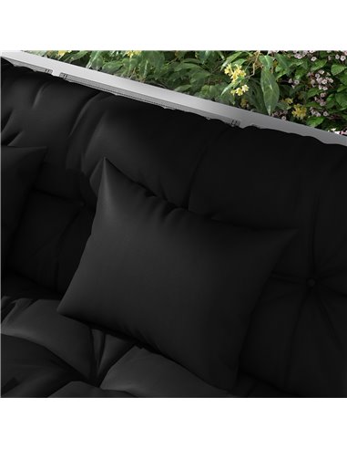 Outsunny Replacement Cushions for Patio Chairs, 4-Piece Back & Seat Cushion Set with Ties and 2 Pillows, Black 84G-356V70BK