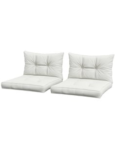 Outsunny Replacement Cushions 4-Piece Set for Patio Chairs, Indoor Outdoor Seat and Back Pillows, White 84G-354V71WT