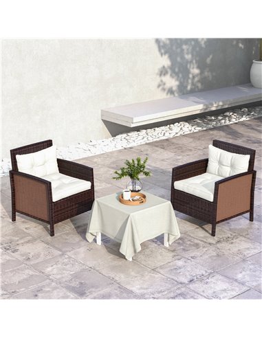 Outsunny Replacement Cushions 4-Piece Set for Patio Chairs, Indoor Outdoor Seat and Back Pillows, White 84G-354V71WT