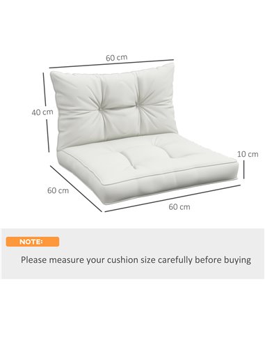 Outsunny Replacement Cushions 4-Piece Set for Patio Chairs, Indoor Outdoor Seat and Back Pillows, White 84G-354V71WT