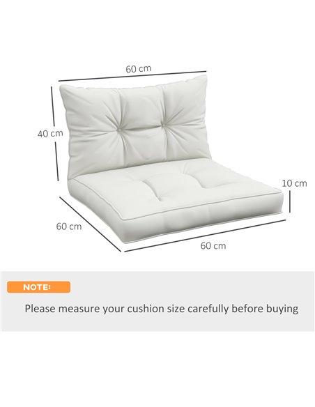 Outsunny Replacement Cushions 4-Piece Set for Patio Chairs, Indoor Outdoor Seat and Back Pillows, White 84G-354V71WT - pic 64049 | FastDaddyshop