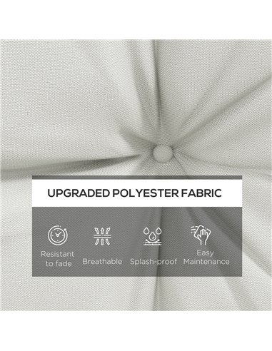 Outsunny Replacement Cushions 4-Piece Set for Patio Chairs, Indoor Outdoor Seat and Back Pillows, White 84G-354V71WT