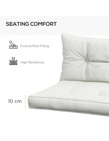Outsunny Replacement Cushions 4-Piece Set for Patio Chairs, Indoor Outdoor Seat and Back Pillows, White 84G-354V71WT