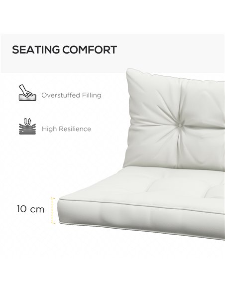 Outsunny Replacement Cushions 4-Piece Set for Patio Chairs, Indoor Outdoor Seat and Back Pillows, White 84G-354V71WT - pic 64051 | FastDaddyshop