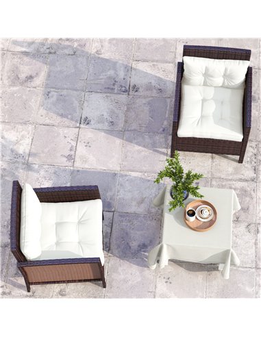 Outsunny Replacement Cushions 4-Piece Set for Patio Chairs, Indoor Outdoor Seat and Back Pillows, White 84G-354V71WT