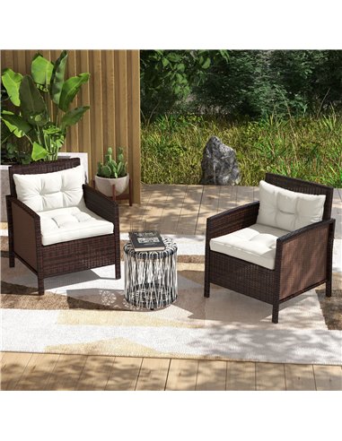 Outsunny Replacement Cushions 4-Piece Set for Patio Chairs, Indoor Outdoor Seat and Back Pillows, White 84G-354V71WT