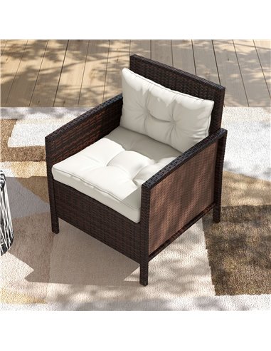Outsunny Replacement Cushions 4-Piece Set for Patio Chairs, Indoor Outdoor Seat and Back Pillows, White 84G-354V71WT