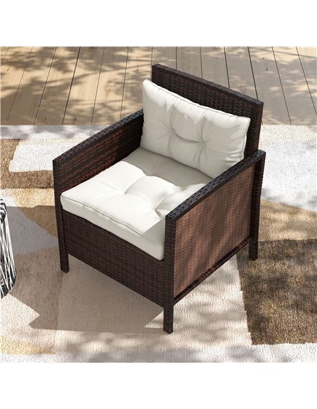 Outsunny Replacement Cushions 4-Piece Set for Patio Chairs, Indoor Outdoor Seat and Back Pillows, White 84G-354V71WT - pic 64054 | FastDaddyshop