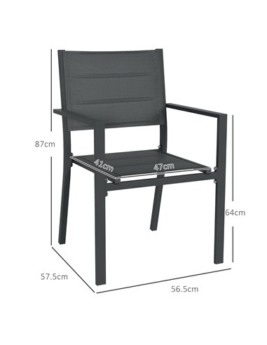 Outsunny Set of Two Aluminium Stacking Garden Chairs 84G-449V00CG