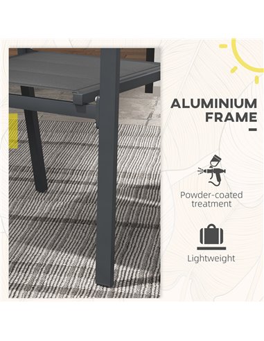 Outsunny Set of Two Aluminium Stacking Garden Chairs 84G-449V00CG