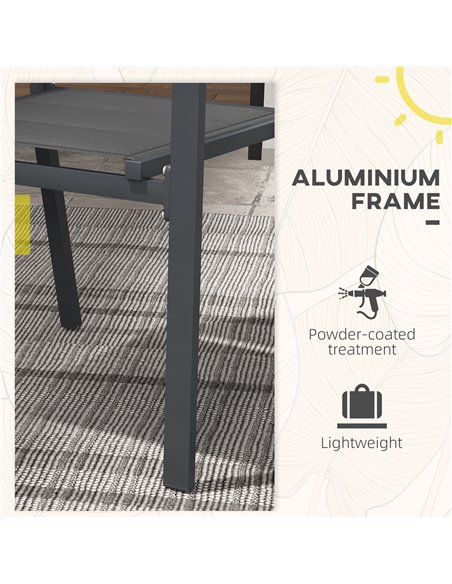 Outsunny Set of Two Aluminium Stacking Garden Chairs 84G-449V00CG - pic 64077 | FastDaddyshop