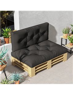 Outsunny 4-Piece Pallet Seat Cushions Back Pillows Replacement, Charcoal Grey 84G-366V70CG 2