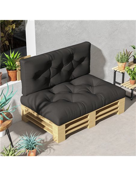 Outsunny 4-Piece Pallet Seat Cushions Back Pillows Replacement, Patio Chair Cushions Set for Indoor Outdoor, Charcoal Grey 84G-3 - pic 64084 | FastDaddyshop
