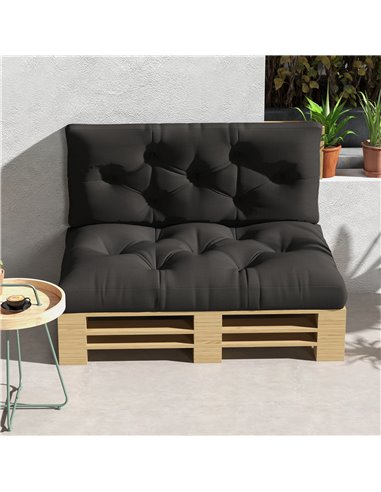 Outsunny 4-Piece Pallet Seat Cushions Back Pillows Replacement, Patio Chair Cushions Set for Indoor Outdoor, Charcoal Grey 84G-3