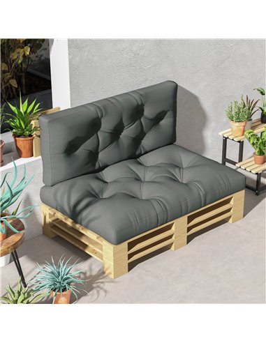 Outsunny 4-Piece Pallet Seat Cushions Back Pillows Replacement, Patio Chair Cushions Set for Indoor Outdoor, Light Grey 84G-366V
