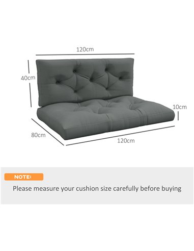 Outsunny 4-Piece Pallet Seat Cushions Back Pillows Replacement, Patio Chair Cushions Set for Indoor Outdoor, Light Grey 84G-366V