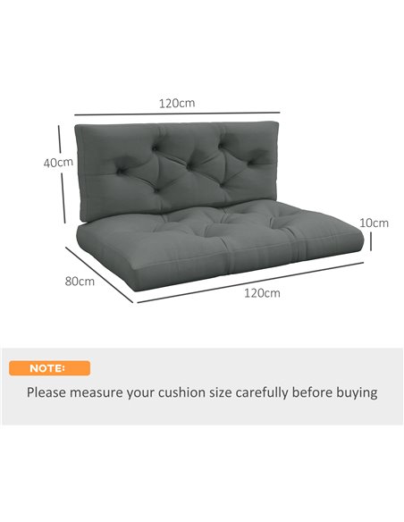 Outsunny 4-Piece Pallet Seat Cushions Back Pillows Replacement, Patio Chair Cushions Set for Indoor Outdoor, Light Grey 84G-366V - pic 64094 | FastDaddyshop