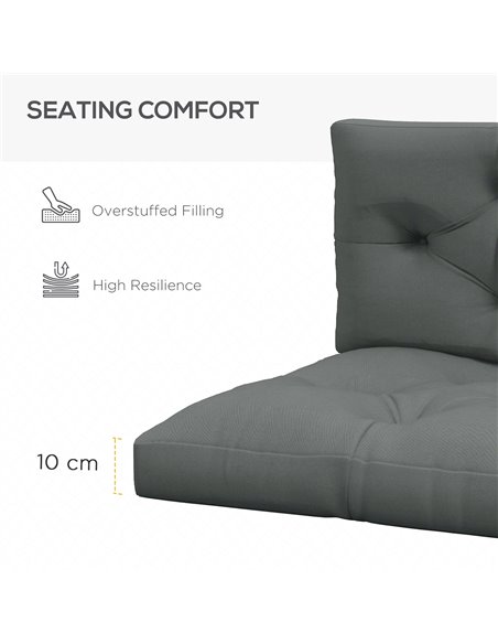 Outsunny 4-Piece Pallet Seat Cushions Back Pillows Replacement, Patio Chair Cushions Set for Indoor Outdoor, Light Grey 84G-366V - pic 64096 | FastDaddyshop