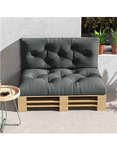 Outsunny 4-Piece Pallet Seat Cushions Back Pillows Replacement, Patio Chair Cushions Set for Indoor Outdoor, Light Grey 84G-366V