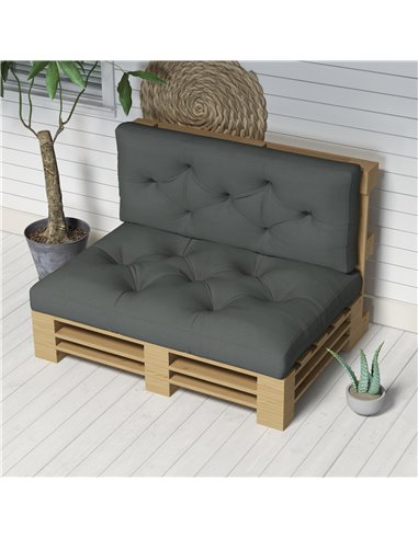 Outsunny 4-Piece Pallet Seat Cushions Back Pillows Replacement, Patio Chair Cushions Set for Indoor Outdoor, Light Grey 84G-366V
