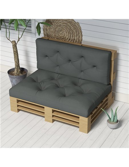 Outsunny 4-Piece Pallet Seat Cushions Back Pillows Replacement, Patio Chair Cushions Set for Indoor Outdoor, Light Grey 84G-366V - pic 64098 | FastDaddyshop