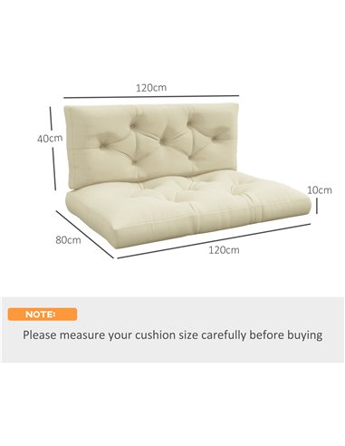 Outsunny Patio Chair Cushions, 4-Piece Pallet Seat and Back Pillows, Replacement Set for Indoor/Outdoor, Beige 84G-366V70BG
