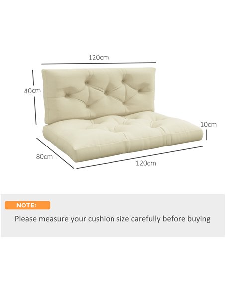 Outsunny Patio Chair Cushions, 4-Piece Pallet Seat and Back Pillows, Replacement Set for Indoor/Outdoor, Beige 84G-366V70BG - pic 64112 | FastDaddyshop