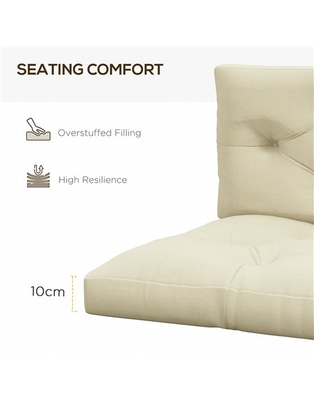 Outsunny Patio Chair Cushions, 4-Piece Pallet Seat and Back Pillows, Replacement Set for Indoor/Outdoor, Beige 84G-366V70BG - pic 64114 | FastDaddyshop