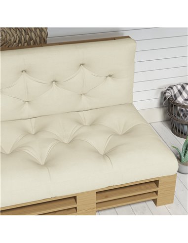Outsunny Patio Chair Cushions, 4-Piece Pallet Seat and Back Pillows, Replacement Set for Indoor/Outdoor, Beige 84G-366V70BG