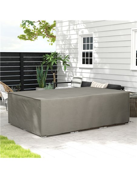 Outsunny Outdoor Garden Rectangular Furniture Cover Table Chair Sofa Shelter, Waterproof, 222 x 155 x 67 cm, Grey 84B-212V00GY - pic 64129 | FastDaddyshop