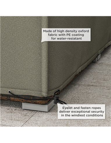 Outsunny Outdoor Garden Rectangular Furniture Cover Table Chair Sofa Shelter, Waterproof, 222 x 155 x 67 cm, Grey 84B-212V00GY