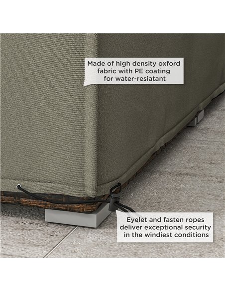 Outsunny Outdoor Garden Rectangular Furniture Cover Table Chair Sofa Shelter, Waterproof, 222 x 155 x 67 cm, Grey 84B-212V00GY - pic 64132 | FastDaddyshop