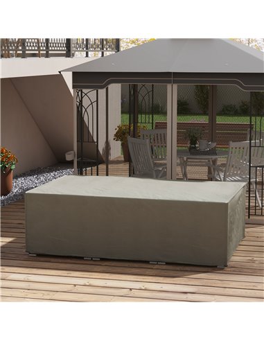 Outsunny Outdoor Garden Rectangular Furniture Cover Table Chair Sofa Shelter, Waterproof, 222 x 155 x 67 cm, Grey 84B-212V00GY